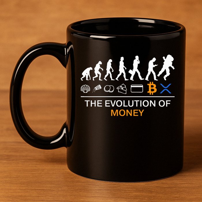 The Evolution Of Money Funny Bitcoin Ripple Xrp To The Moon 11oz C Handle Ceramic Mug