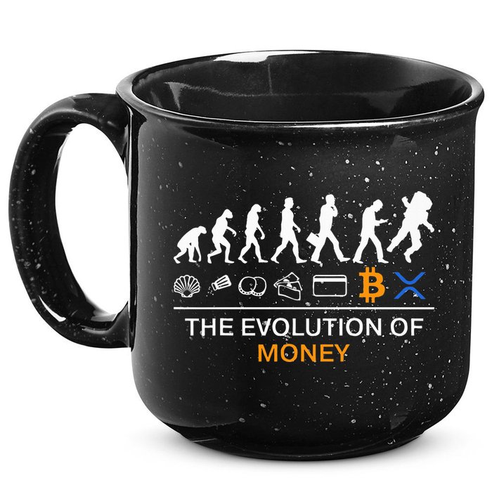 The Evolution Of Money Funny Bitcoin Ripple Xrp To The Moon 15oz Campfire Ceramic Mug