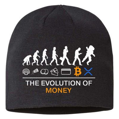 The Evolution Of Money Funny Bitcoin Ripple Xrp To The Moon Sustainable Beanie