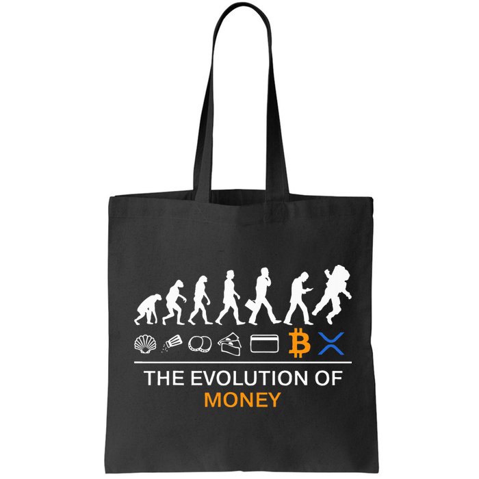 The Evolution Of Money Funny Bitcoin Ripple Xrp To The Moon Bag