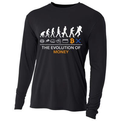 The Evolution Of Money Funny Bitcoin Ripple Xrp To The Moon Cooling Performance Long Sleeve Crew