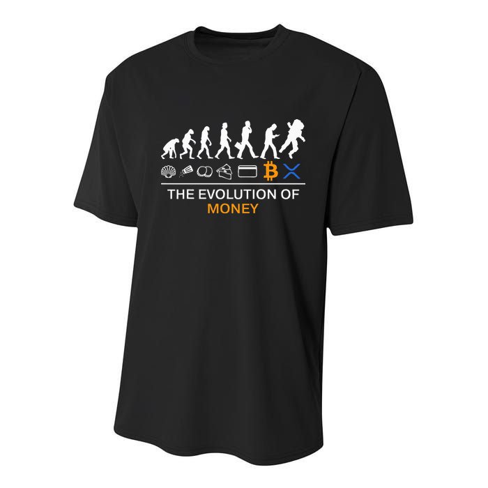 The Evolution Of Money Funny Bitcoin Ripple Xrp To The Moon Youth Performance Sprint T-Shirt