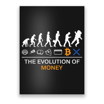The Evolution Of Money Funny Bitcoin Ripple Xrp To The Moon Poster