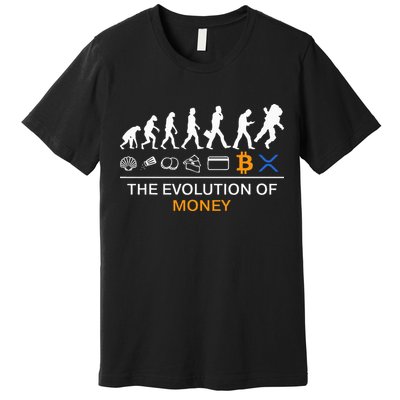 The Evolution Of Money Funny Bitcoin Ripple Xrp To The Moon Premium T-Shirt