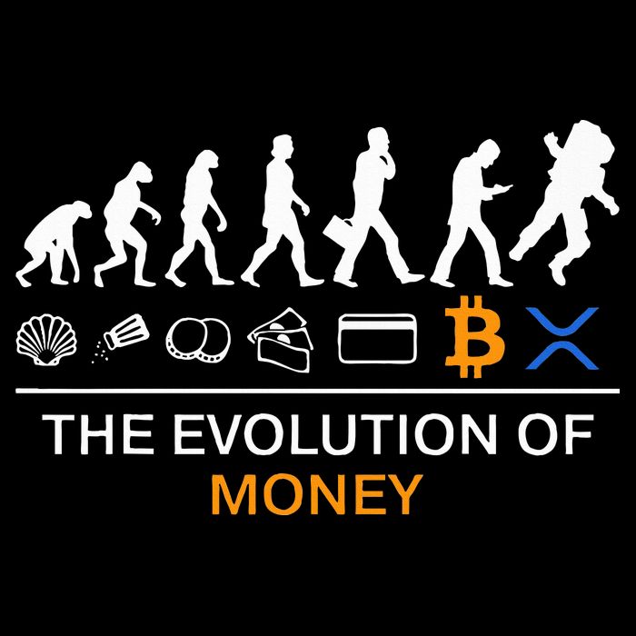 The Evolution Of Money Funny Bitcoin Ripple Xrp To The Moon Premium T-Shirt