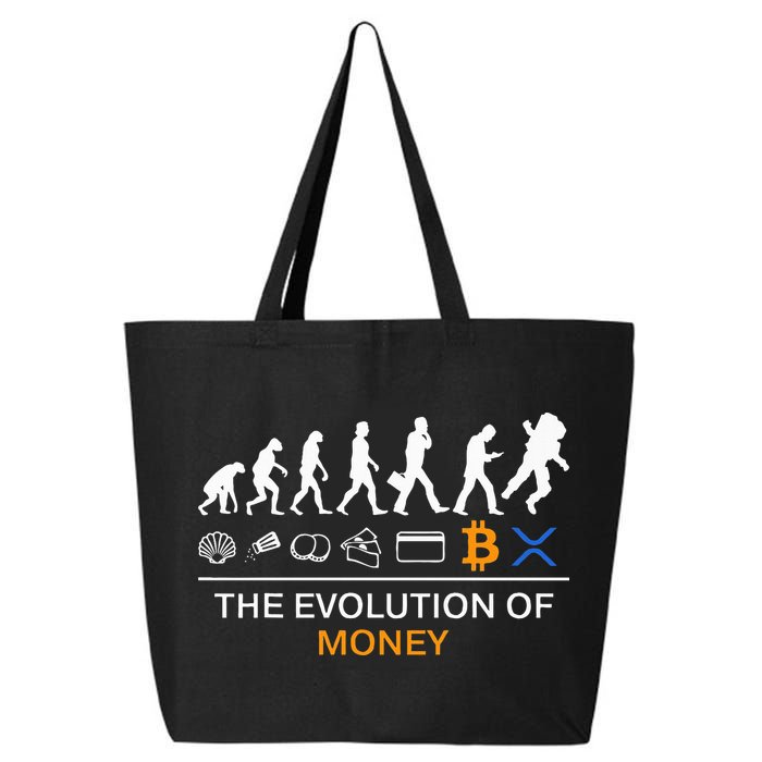 The Evolution Of Money Funny Bitcoin Ripple Xrp To The Moon 25L Jumbo Tote