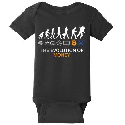 The Evolution Of Money Funny Bitcoin Ripple Xrp To The Moon Baby Bodysuit