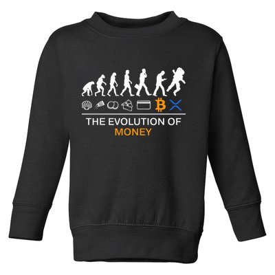 The Evolution Of Money Funny Bitcoin Ripple Xrp To The Moon Toddler Sweatshirt