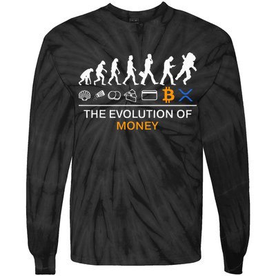 The Evolution Of Money Funny Bitcoin Ripple Xrp To The Moon Tie-Dye Long Sleeve Shirt