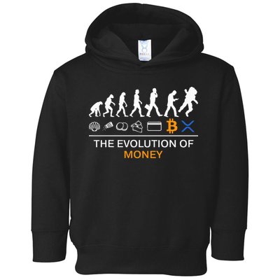 The Evolution Of Money Funny Bitcoin Ripple Xrp To The Moon Toddler Hoodie