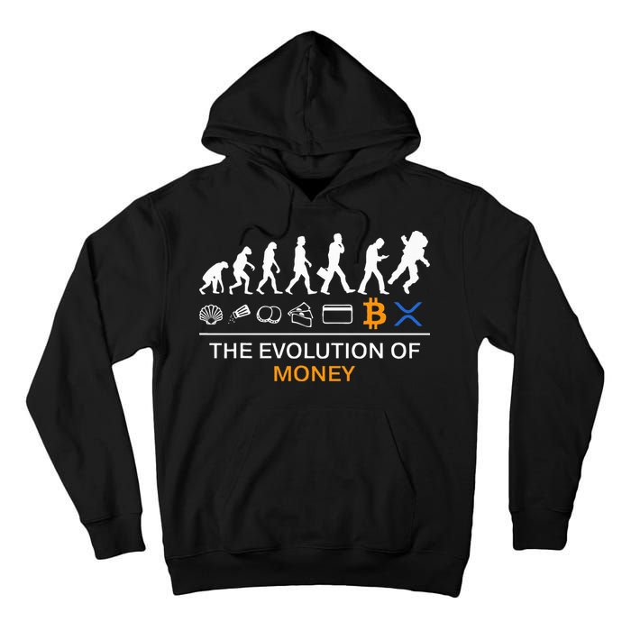 The Evolution Of Money Funny Bitcoin Ripple Xrp To The Moon Tall Hoodie