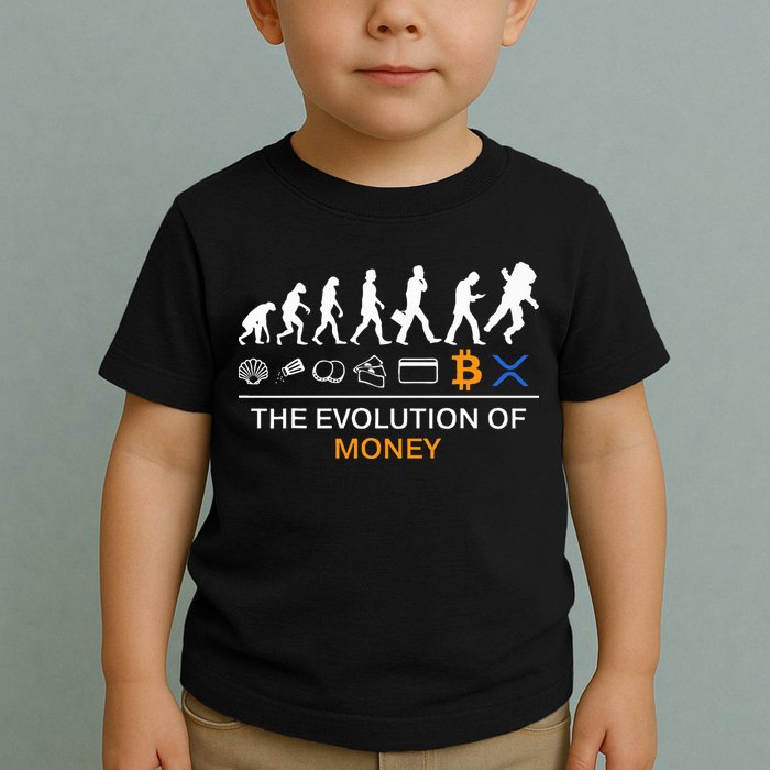 The Evolution Of Money Funny Bitcoin Ripple Xrp To The Moon Toddler T-Shirt