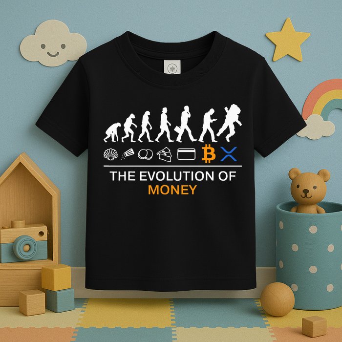The Evolution Of Money Funny Bitcoin Ripple Xrp To The Moon Toddler T-Shirt