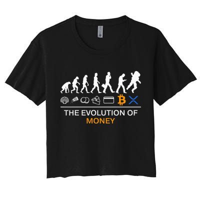 The Evolution Of Money Funny Bitcoin Ripple Xrp To The Moon Crop Top