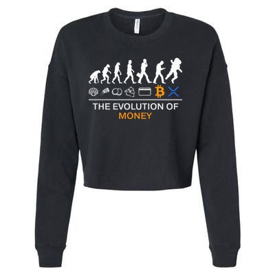 The Evolution Of Money Funny Bitcoin Ripple Xrp To The Moon Cropped Pullover Crew