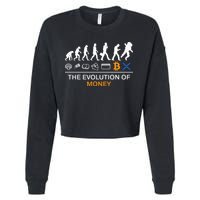 The Evolution Of Money Funny Bitcoin Ripple Xrp To The Moon Cropped Pullover Crew