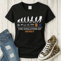 The Evolution Of Money Funny Bitcoin Ripple Xrp To The Moon Womens T-Shirt