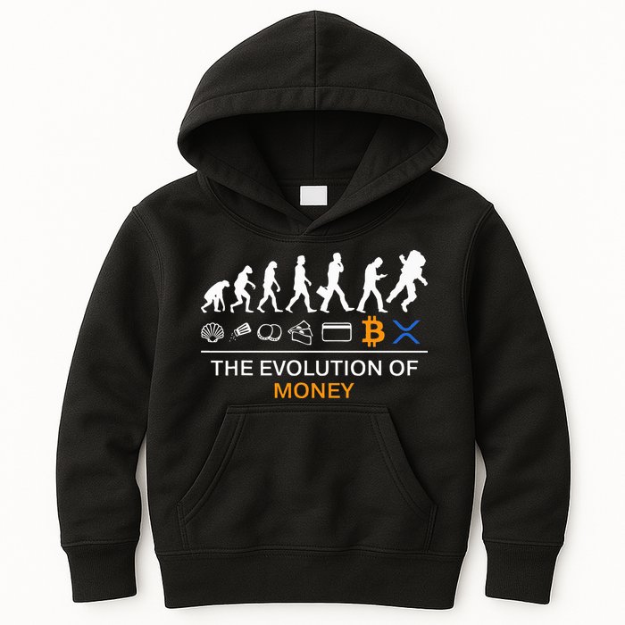 The Evolution Of Money Funny Bitcoin Ripple Xrp To The Moon Kids Hoodie