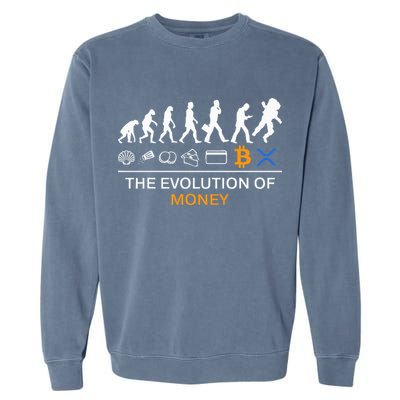 The Evolution Of Money Funny Bitcoin Ripple Xrp To The Moon Garment-Dyed Sweatshirt