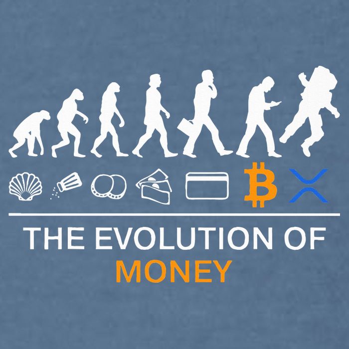 The Evolution Of Money Funny Bitcoin Ripple Xrp To The Moon Garment-Dyed Sweatshirt
