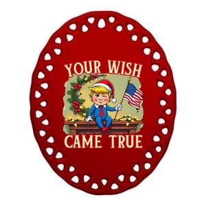 Trump Elf On Mantle Shelf Your Wish Came True Christmas Ceramic Oval Ornament