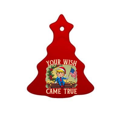 Trump Elf On Mantle Shelf Your Wish Came True Christmas Ceramic Tree Ornament