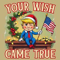 Trump Elf On Mantle Shelf Your Wish Came True Christmas Button