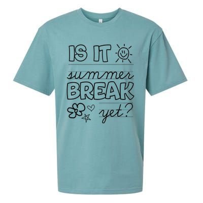 Teacher End Of Year Is It Summer Break Yet Last Day Sueded Cloud Jersey T-Shirt