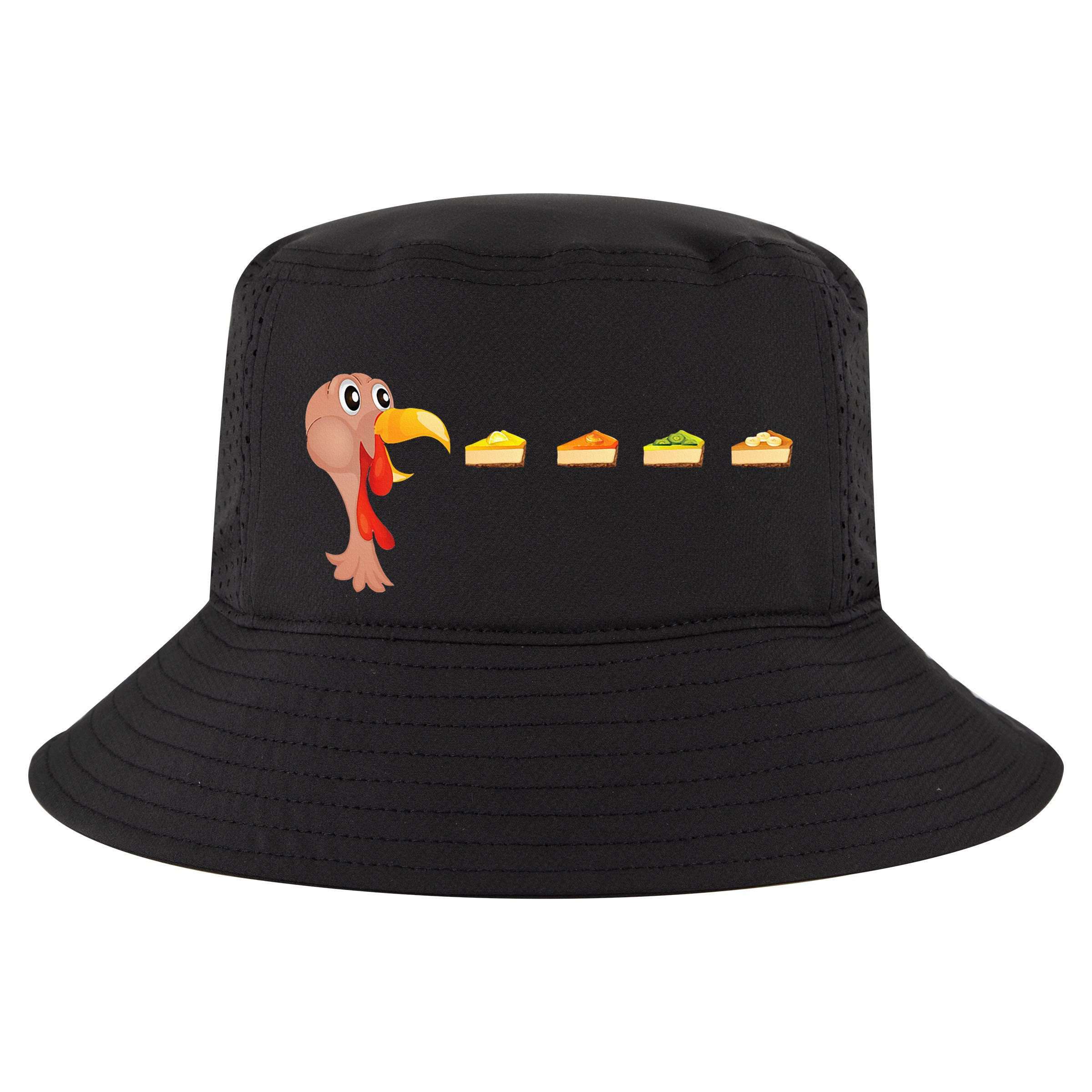 Turkey Eating Pumpkin Pie Pecan Funny Thanksgiving Gifts Cool Comfort Performance Bucket Hat