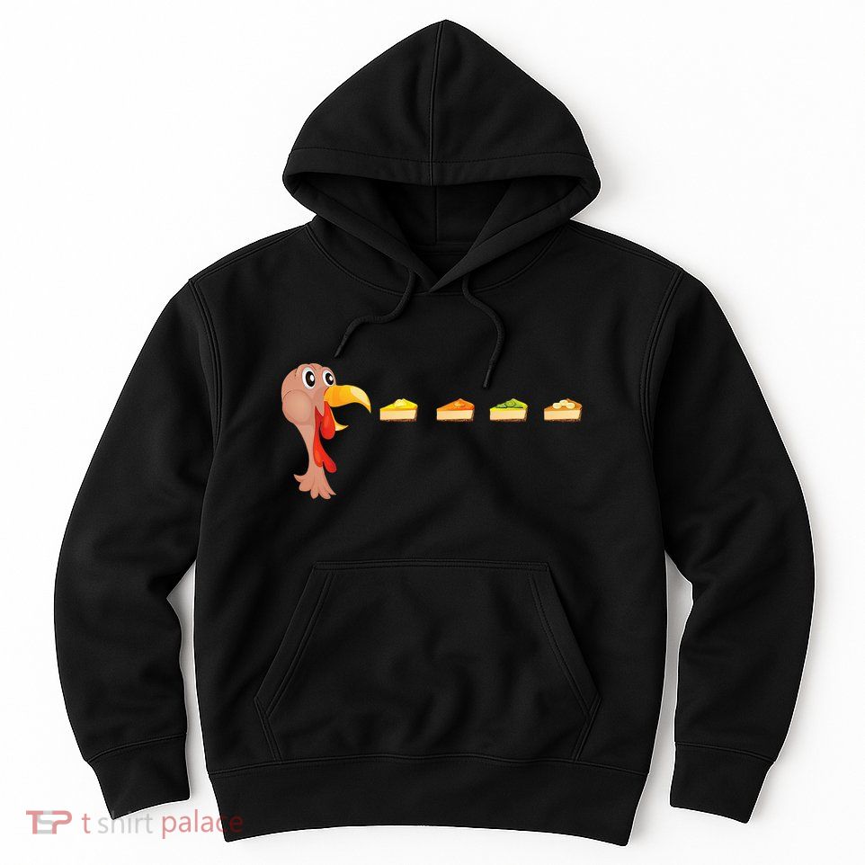 Turkey Eating Pumpkin Pie Pecan Funny Thanksgiving Gifts Hoodie