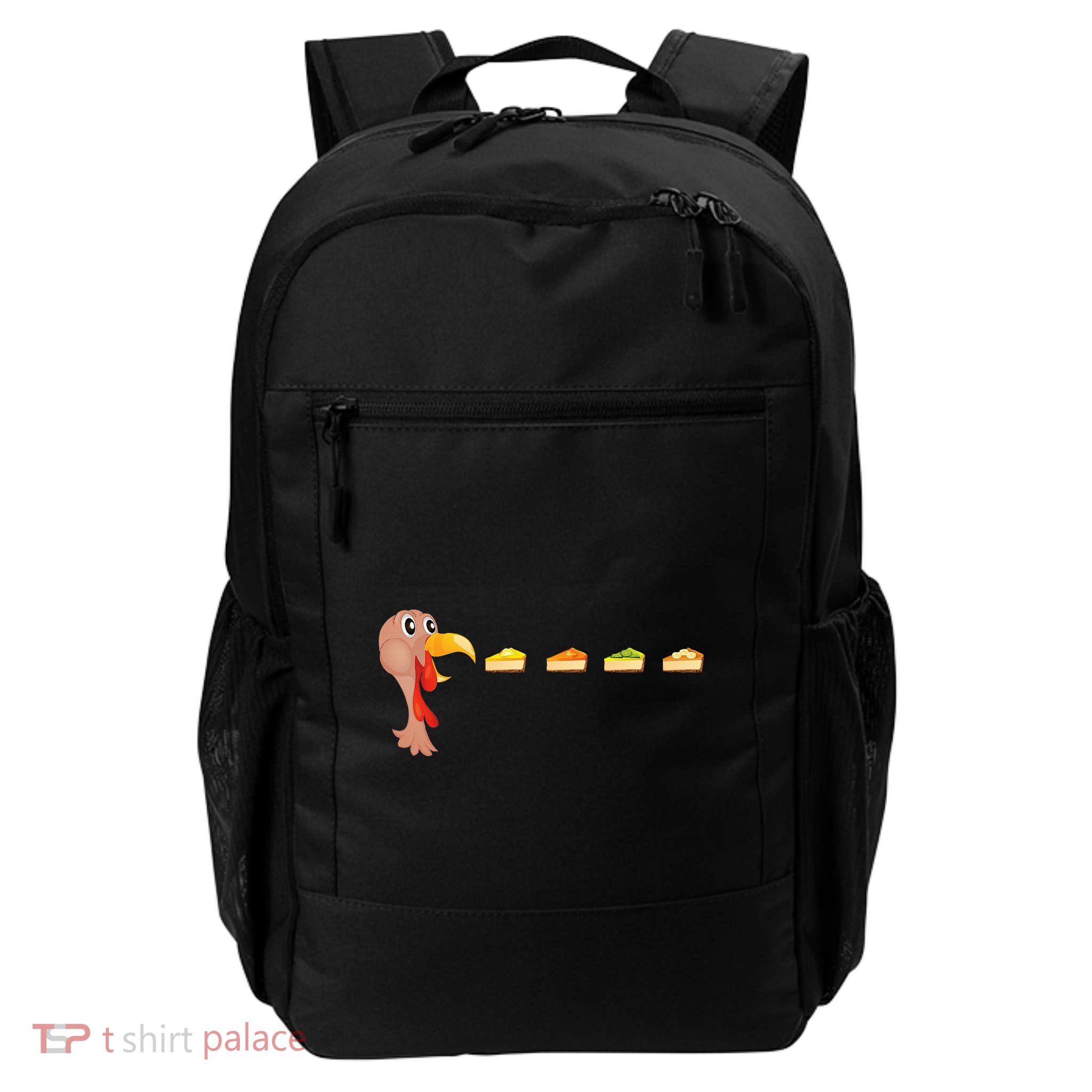 Turkey Eating Pumpkin Pie Pecan Funny Thanksgiving Gifts Backpack