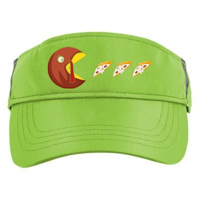 Turkey Eat Pizza Happy Thanksgiving Adult Drive Performance Visor