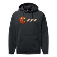 Turkey Eat Pizza Happy Thanksgiving Performance Fleece Hoodie