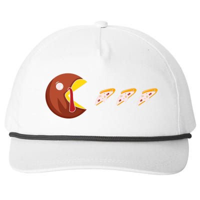 Turkey Eat Pizza Happy Thanksgiving Snapback Five-Panel Rope Hat