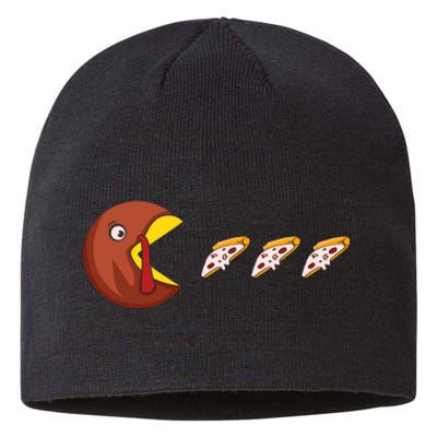 Turkey Eat Pizza Happy Thanksgiving Sustainable Beanie