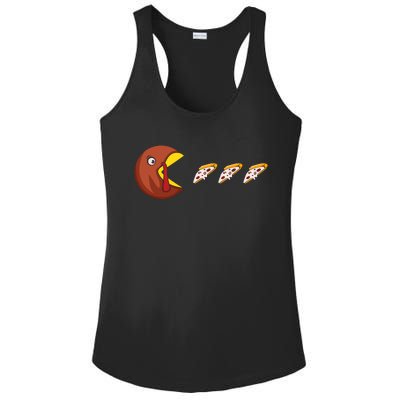 Turkey Eat Pizza Happy Thanksgiving Ladies PosiCharge Competitor Racerback Tank