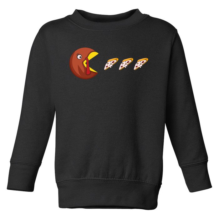 Turkey Eat Pizza Happy Thanksgiving Toddler Sweatshirt