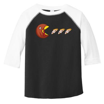 Turkey Eat Pizza Happy Thanksgiving Toddler Fine Jersey T-Shirt