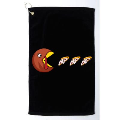 Turkey Eat Pizza Happy Thanksgiving Platinum Collection Golf Towel