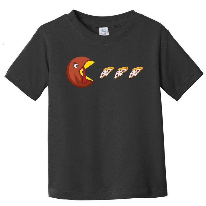 Turkey Eat Pizza Happy Thanksgiving Toddler T-Shirt