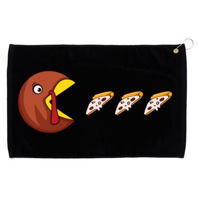 Turkey Eat Pizza Happy Thanksgiving Grommeted Golf Towel