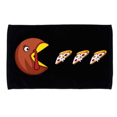 Turkey Eat Pizza Happy Thanksgiving Microfiber Hand Towel