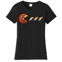 Turkey Eat Pizza Happy Thanksgiving Women's T-Shirt