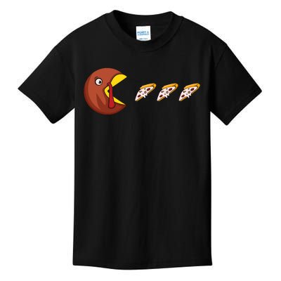 Turkey Eat Pizza Happy Thanksgiving Kids T-Shirt