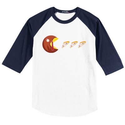 Turkey Eat Pizza Happy Thanksgiving Baseball Sleeve Shirt