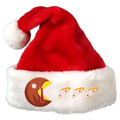 Turkey Eat Pizza Happy Thanksgiving Premium Christmas Santa Hat