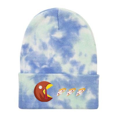 Turkey Eat Pizza Happy Thanksgiving Tie Dye 12in Knit Beanie