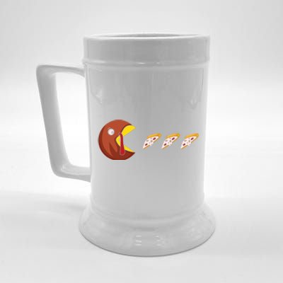 Turkey Eat Pizza Happy Thanksgiving Beer Stein