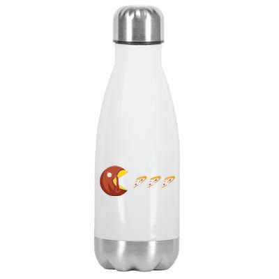 Turkey Eat Pizza Happy Thanksgiving Stainless Steel Insulated Water Bottle