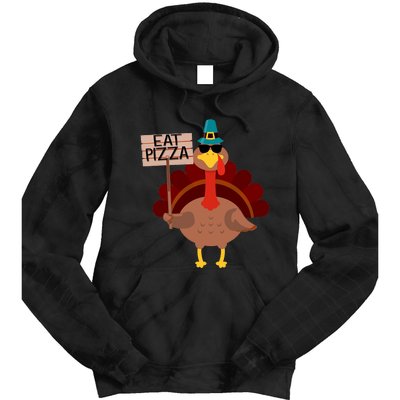 Turkey Eat Pizza Vegan Funny Thanksgiving Gifts Tie Dye Hoodie